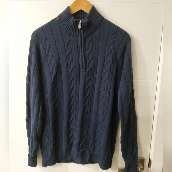 Navy Cable Knit Men's Sweater